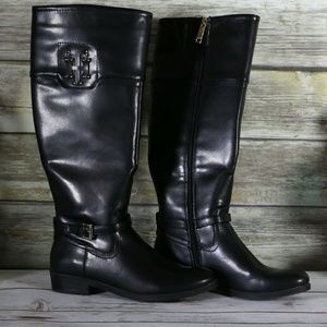 Tommy Hilfiger Black Rider Boots Size 6M